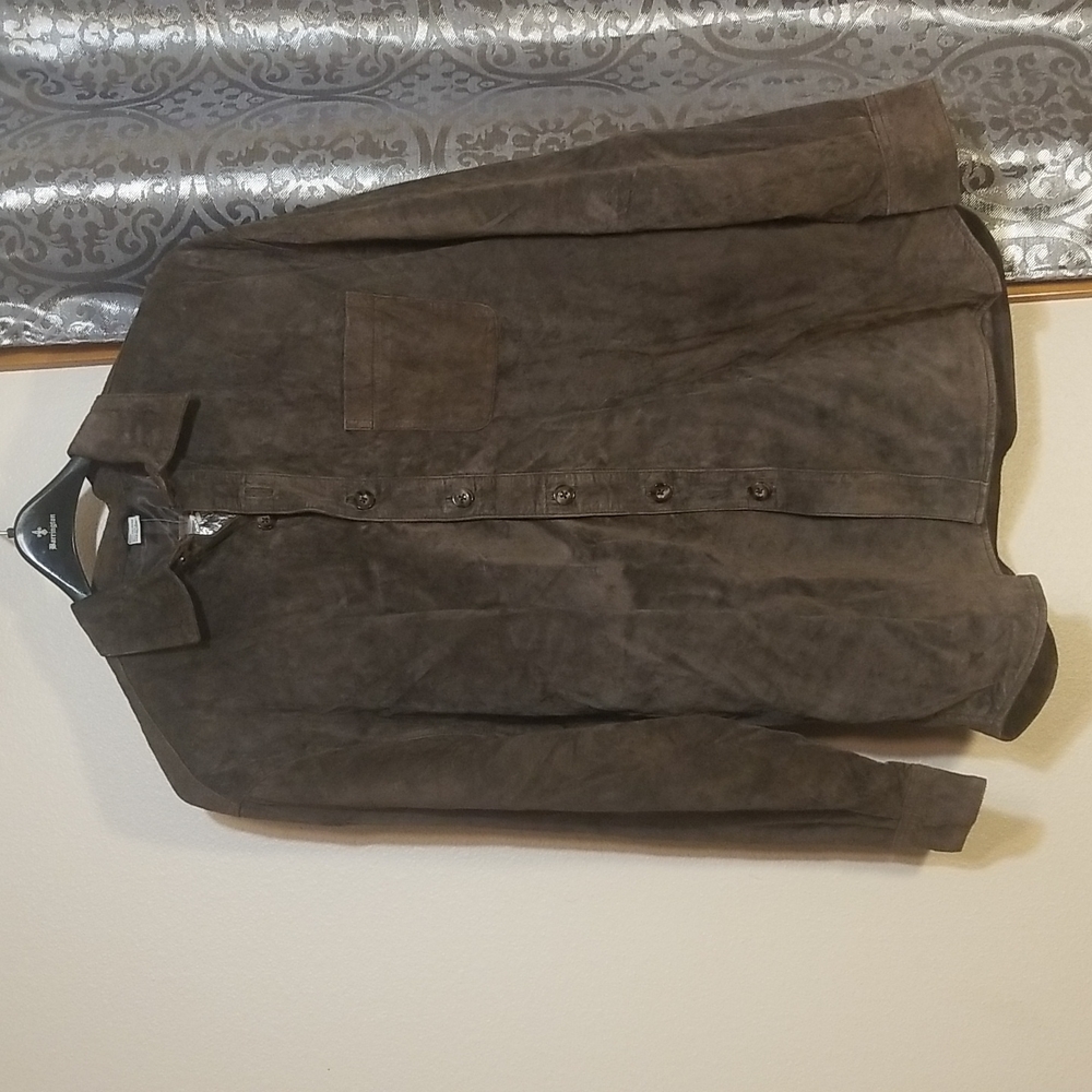 Mens Vintage Leather Jacket/Shirt Large